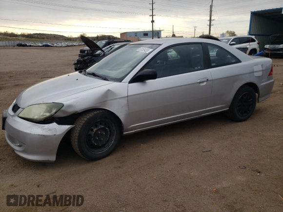 2005 Honda Civic LX with VIN 1HGEM22515L068975, listed as a Copart auction lot 52055435 with 206,058 mi miles and Salvage Title. Bid and sale history available at DreamBid. Image 1.