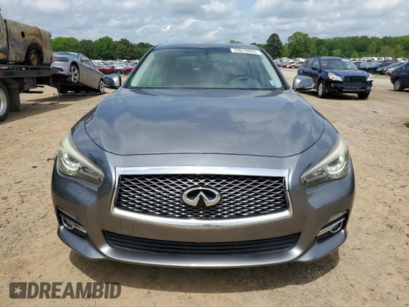 2014 Infiniti Q50 Premium with VIN JN1BV7AP8EM682000, listed as a Copart auction lot 53619995 with 117,515 mi miles and Salvage title. Bid and sale history available at DreamBid. Image 5.