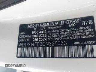 2016 Mercedes-Benz CLA 250 with VIN WDDSJ4EB3GN325073, listed as a IAAI auction lot 42041676 with 83,987 mi miles and . Bid and sale history available at DreamBid. Image 9.