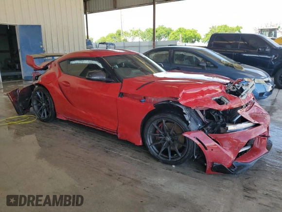 2023 Toyota Supra 3.0 with VIN WZ1DB0G05PW059555, listed as a Copart auction lot 58417825 with 20,026 mi miles and Salvage title. Bid and sale history available at DreamBid. Image 4.