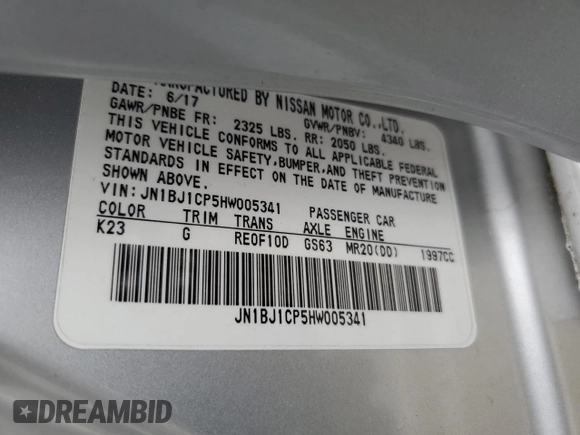2017 Nissan Rogue SV z VIN JN1BJ1CP5HW005341, wystawiony jako Copart lot #53337415 z przebiegiem 72 606 mil mil oraz Szkoda całkowita • Salvage title. Historia ofert i sprzedaży dostępna na DreamBid. Obrazek 13.