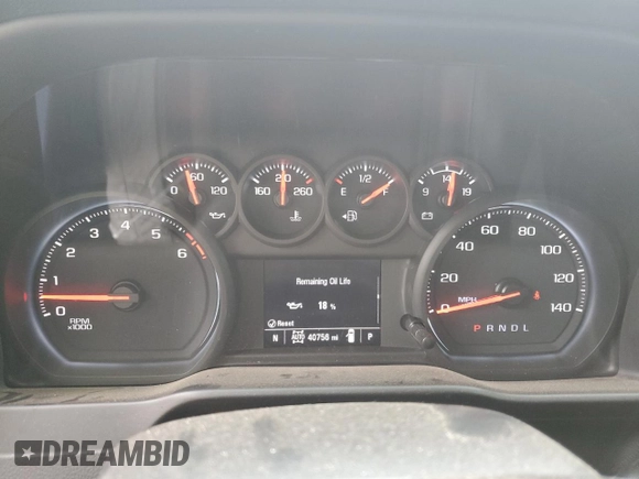 2021 Chevrolet Silverado 1500 Custom Trail Boss with VIN 1GCPYCEF7MZ283388, listed as a Copart auction lot 54305835 with 40,756 mi miles and Salvage Title. Bid and sale history available at DreamBid. Image 9.
