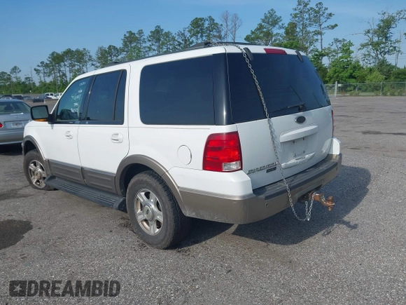 2003 Ford Expedition Eddie Bauer z VIN 1FMRU17W13LA60377, wystawiony jako IAAI lot #42220081 z przebiegiem 247 990 mil mil oraz . Historia ofert i sprzedaży dostępna na DreamBid. Obrazek 3.