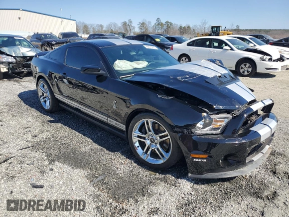 2010 Ford Mustang GT500 with VIN 1ZVBP8JS0A5109000, listed as a Copart auction lot 46878285 with 41,520 mi miles and Salvage title. Bid and sale history available at DreamBid. Image 4.