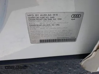 2015 Audi Q5 Premium Plus with VIN WA1LFAFP9FA116669, listed as a IAAI auction lot 41907893 with 115,638 mi miles and . Bid and sale history available at DreamBid. Image 9.