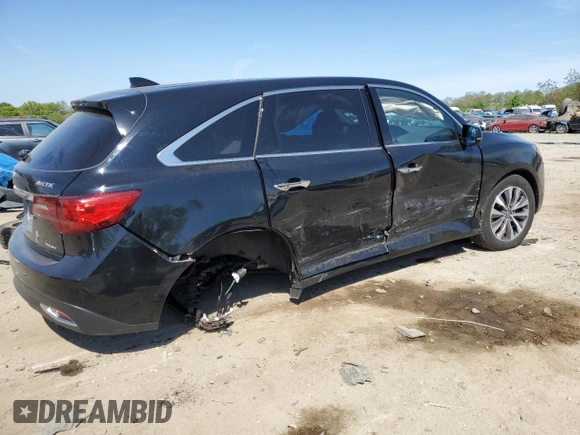 2016 Acura MDX Technology z VIN 5FRYD4H41GB041706, wystawiony jako Copart lot #54180245 z przebiegiem 92 309 mil mil oraz Szkoda całkowita • Salvage title. Historia ofert i sprzedaży dostępna na DreamBid. Obrazek 3.