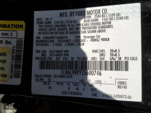 2018 Lincoln Continental Reserve with VIN 1LN6L9RP7J5600746, listed as a Copart auction lot 86383194 with 100,268 mi miles and Salvage Title. Bid and sale history available at carsss.com. Image 14.