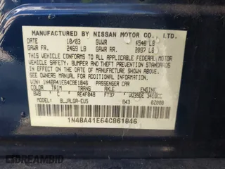 2004 Nissan Maxima SL with VIN 1N4BA41E64C861846, listed as a IAAI auction lot 41911687 with 218,668 mi miles. Bid and sale history available at carsss.com. Image 9.
