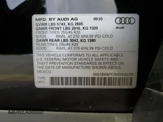 2021 Audi SQ5 Premium Plus with VIN WA1B4AFY2M2006256, listed as a Copart auction lot 70408134 with 34,866 mi miles and Salvage Title. Bid and sale history available at DreamBid. Image 13.
