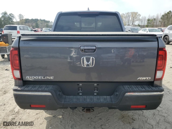 2020 Honda Ridgeline RTL-E with VIN 5FPYK3F73LB004981, listed as a Copart auction lot 50345285 with 76,547 mi miles and Salvage Title. Bid and sale history available at carsss.com. Image 6.