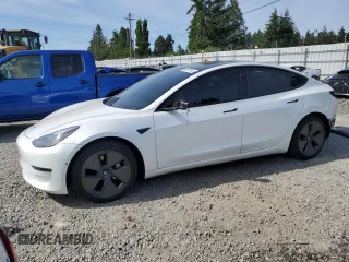 2021 Tesla Model 3 Standard Range Plus z VIN 5YJ3E1EA1MF871521, wystawiony jako Copart lot #58127655 z przebiegiem 60 247 mil mil oraz Szkoda całkowita • Salvage title. Historia ofert i sprzedaży dostępna na DreamBid. Obrazek 1.