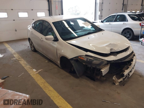2015 Dodge Dart SXT with VIN 1C3CDFBB9FD319423, listed as a IAAI auction lot 41870324 with 124,857 mi miles. Bid and sale history available at carsss.com. Image 1.