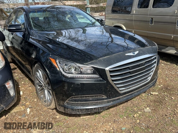 2017 Genesis G80 3.8L with VIN KMHGN4JEXHU192707, listed as a Copart auction lot 51038255 with 96,720 mi miles and Salvage title. Bid and sale history available at DreamBid. Image 1.