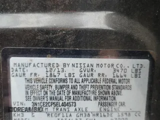 2014 Nissan Note S with VIN 3N1CE2CP5EL404573, listed as a Copart auction lot 62859935 with 123,786 mi miles and Clean title. Bid and sale history available at DreamBid. Image 12.
