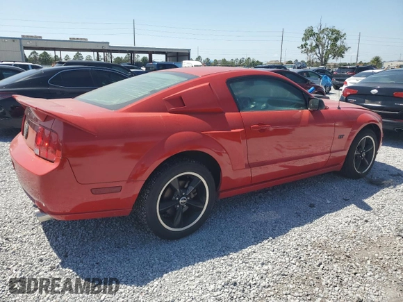 2007 Ford Mustang GT Deluxe with VIN 1ZVFT82HX75248804, listed as a Copart auction lot 52957275 with Not Provided miles and Salvage Title. Bid and sale history available at carsss.com. Image 3.