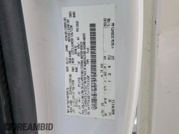 2017 Ford F-250 Lariat with VIN 1FT7W2BT6HED83358, listed as a Copart auction lot 55566865 with 140,578 mi miles and Salvage title. Bid and sale history available at DreamBid. Image 13.