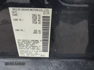 2020 Nissan Altima 2.5 SL with VIN 1N4BL4EV2LC211639, listed as a IAAI auction lot 41436499 with 95,814 mi miles. Bid and sale history available at carsss.com. Image 9.