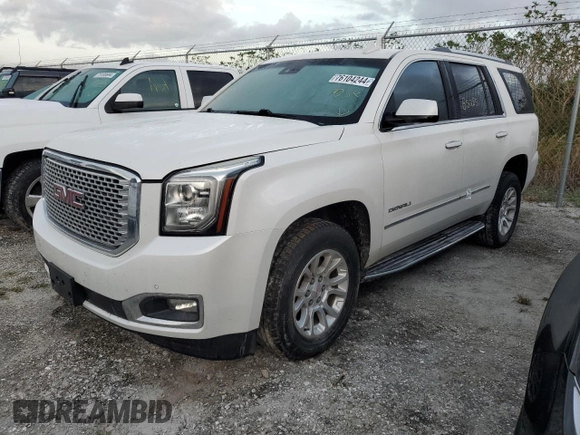 2017 GMC Yukon Denali with VIN 1GKS2CKJ8HR268378, listed as a Copart auction lot 76104244 with 85,285 mi miles and Non Repairable. Bid and sale history available at DreamBid. Image 1.