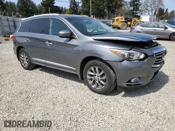 2015 Infiniti QX60 with VIN 5N1AL0MMXFC547546, listed as a Copart auction lot 54595005 with 114,560 mi miles and Salvage Title. Bid and sale history available at DreamBid. Image 4.