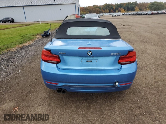 2018 BMW 2 Series 230i xDrive with VIN WBA2K1C59JVD41336, listed as a Copart auction lot 77820634 with 58,570 mi miles and Salvage Title. Bid and sale history available at carsss.com. Image 6.