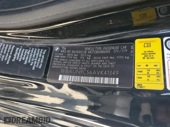 2010 BMW 1 Series 135i with VIN WBAUN9C56AVK41349, listed as a Copart auction lot 55530365 with 118,227 mi miles and Clean title. Bid and sale history available at DreamBid. Image 13.