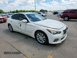 2015 Infiniti Q50 Premium with VIN JN1BV7APXFM337505, listed as a Copart auction lot 61900105 with 74,304 mi miles and Salvage title. Bid and sale history available at DreamBid. Image 4.