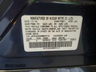 2011 Infiniti G25 x with VIN JN1DV6AR6BM653112, listed as a Copart auction lot 41620735 with 153,489 mi miles and Salvage Title. Bid and sale history available at DreamBid. Image 12.