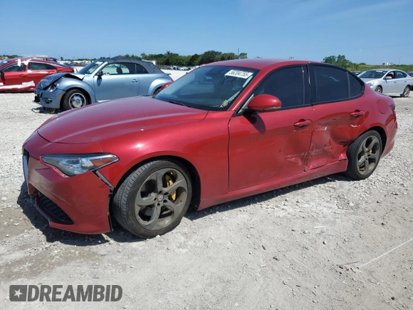 2018 Alfa Romeo Giulia Ti Sport с VIN ZARFAECN1J7567599, выставлен на аукционе Copart как лот 56204755 с пробегом 63 397 миль миль и Списание • Salvage title. История ставок и продаж доступна на DreamBid. Изображение 1.