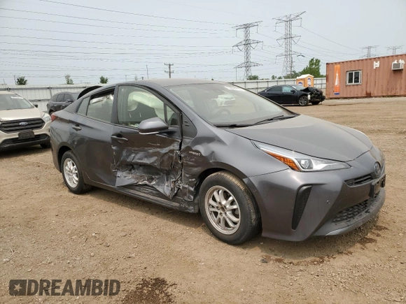 2021 Toyota Prius L Eco with VIN JTDKAMFU1M3148685, listed as a Copart auction lot 59094755 with 54,465 mi miles and Salvage title. Bid and sale history available at DreamBid. Image 4.