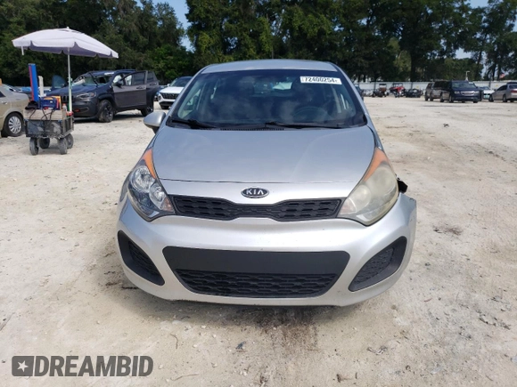 2012 Kia Rio LX with VIN KNADM5A34C6013635, listed as a Copart auction lot 72400254 with 172,943 mi miles and Salvage Title. Bid and sale history available at carsss.com. Image 5.