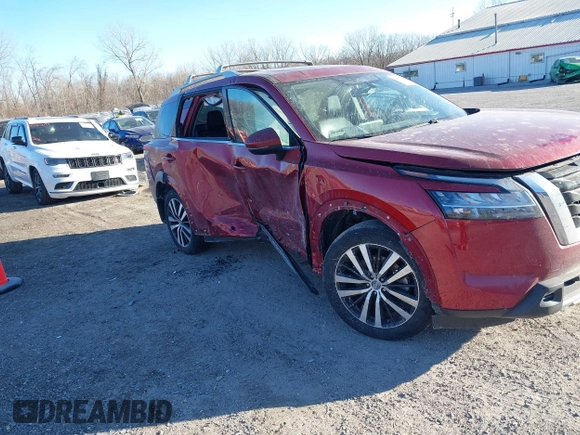2024 Nissan Pathfinder Platinum z VIN 5N1DR3DJ1RC205331, wystawiony jako IAAI lot #41460658 z przebiegiem 22 980 mil mil oraz . Historia ofert i sprzedaży dostępna na DreamBid. Obrazek 6.