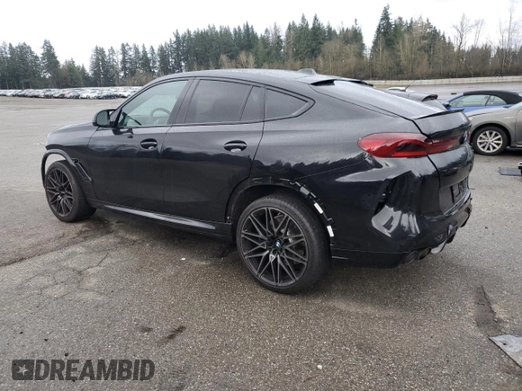 2024 BMW X6 M with VIN 5YM23ET08R9V15689, listed as a Copart auction lot 86357404 with 9,847 mi miles and Salvage Title. Bid and sale history available at carsss.com. Image 2.