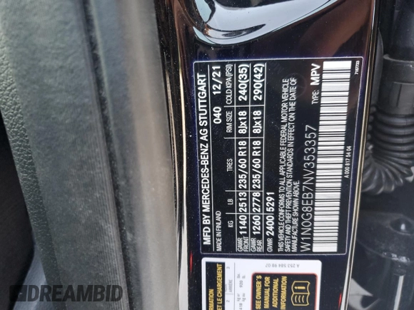 2022 Mercedes-Benz GLC 300 with VIN W1N0G8EB7NV353357, listed as a Copart auction lot 45248695 with 9,085 mi miles and Salvage Title. Bid and sale history available at DreamBid. Image 14.