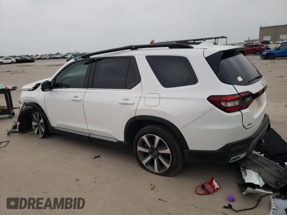 2023 Honda Pilot Elite z VIN 5FNYG1H81PB045653, wystawiony jako Copart lot #51252065 z przebiegiem 57 388 mil mil oraz Szkoda całkowita • Salvage title. Historia ofert i sprzedaży dostępna na DreamBid. Obrazek 2.