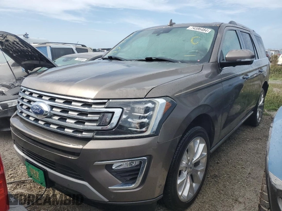 2019 Ford Expedition Limited with VIN 1FMJU1KT9KEA75562, listed as a Copart auction lot 74596484 with 0 mi miles and Non Repairable. Bid and sale history available at carsss.com. Image 1.