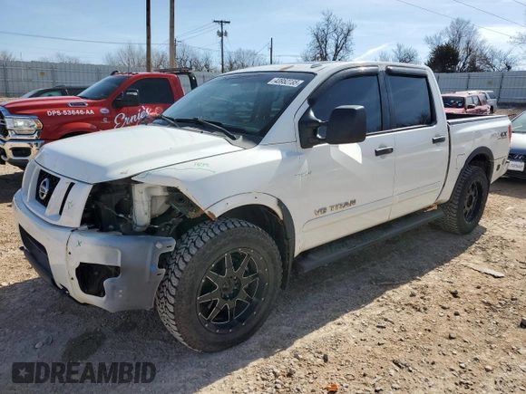 2011 Nissan Titan SL with VIN 1N6BA0EC8BN321974, listed as a Copart auction lot 43952785 with 145,137 mi miles and Salvage Title. Bid and sale history available at carsss.com. Image 1.