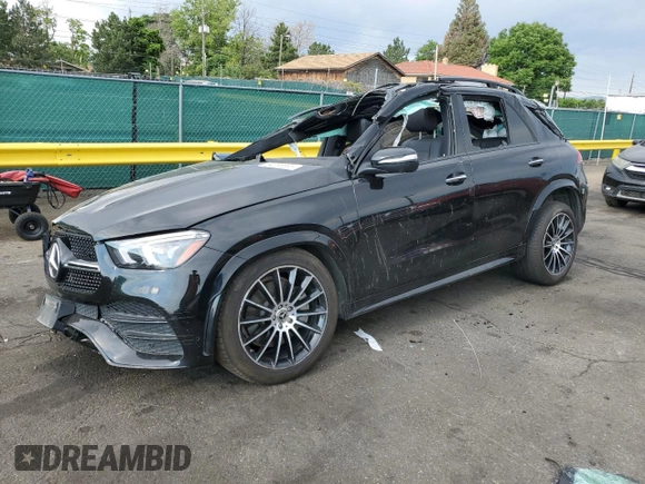 2021 Mercedes-Benz GLE 450 with VIN 4JGFB5KB9MA555105, listed as a Copart auction lot 64255695 with 106,602 mi miles and Salvage title. Bid and sale history available at DreamBid. Image 1.