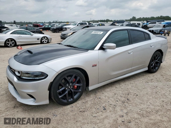 2020 Dodge Charger Scat Pack Widebody z VIN 2C3CDXGJ6LH175883, wystawiony jako Copart lot #59805515 z przebiegiem 27 322 mil mil oraz Czysty tytuł • Clean title. Historia ofert i sprzedaży dostępna na DreamBid. Obrazek 1.