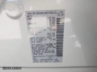 2020 Nissan Rogue SL with VIN 5N1AT2MT2LC753877, listed as a IAAI auction lot 41513722 with 55,783 mi miles. Bid and sale history available at carsss.com. Image 9.
