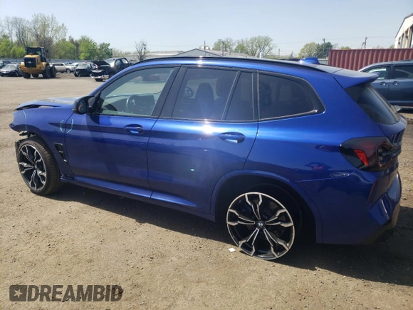2024 BMW X3 M with VIN 5YM13EC03R9U77834, listed as a Copart auction lot 53084415 with 25,122 mi miles and Salvage Title. Bid and sale history available at carsss.com. Image 2.