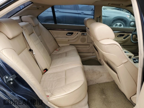 1998 BMW 7 Series 740il with VIN WBAGJ8321WDM23045, listed as a Copart auction lot 87018324 with 43,906 mi miles and Salvage Title. Bid and sale history available at carsss.com. Image 10.