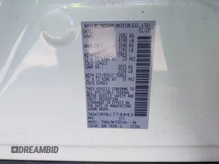 2020 Nissan Rogue S with VIN 5N1AT2MT8LC774443, listed as a IAAI auction lot 42049613 with 61,942 mi miles and . Bid and sale history available at DreamBid. Image 9.