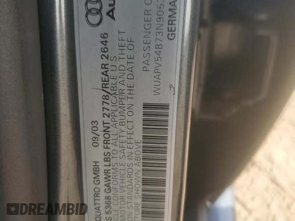 2003 Audi RS 6 z VIN WUAPV54B73N905368, wystawiony jako Copart lot #85366564 z przebiegiem 125 339 mil mil oraz Tytuł czysty. Historia ofert i sprzedaży dostępna na DreamBid. Obrazek 13.