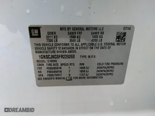 2015 Chevrolet Suburban LT with VIN 1GNSCJKC6FR229260, listed as a IAAI auction lot 41974363 with 251,395 mi miles. Bid and sale history available at carsss.com. Image 9.