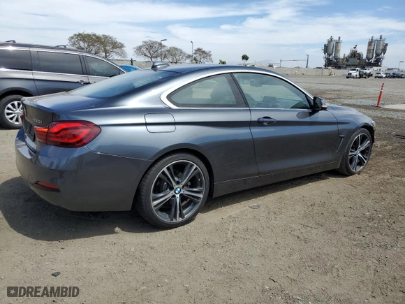 2020 BMW 4 Series 430i with VIN WBA4W3C00LFH55941, listed as a Copart auction lot 54744424 with 75,818 mi miles and Salvage Title. Bid and sale history available at carsss.com. Image 3.