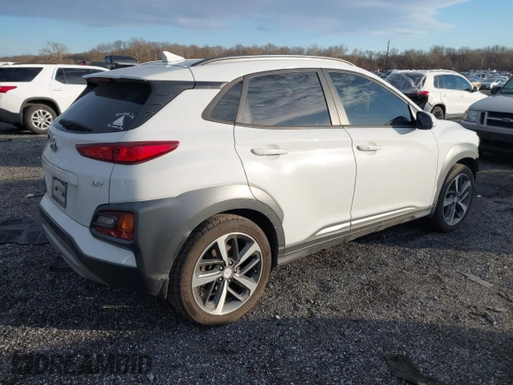 2019 Hyundai Kona Limited with VIN KM8K33A59KU371435, listed as a IAAI auction lot 41217772 with 72,454 mi miles. Bid and sale history available at carsss.com. Image 4.