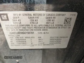 2016 GMC Terrain SLT z VIN 2GKFLUE38G6198781, wystawiony jako IAAI lot #42334983 z przebiegiem 79 692 mil mil oraz . Historia ofert i sprzedaży dostępna na DreamBid. Obrazek 9.
