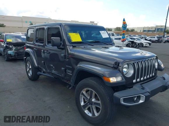 2021 Jeep Wrangler Unlimited Sahara with VIN 1C4HJXEN4MW503014, listed as a IAAI auction lot 41900234 with 16,444 mi miles and . Bid and sale history available at DreamBid. Image 1.