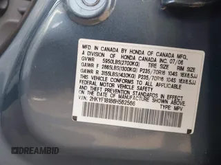 2006 Honda Pilot LX с VIN 2HKYF18186H562566, выставлен на аукционе IAAI как лот 42462874 с пробегом 191 197 миль миль и . История ставок и продаж доступна на DreamBid. Изображение 9.