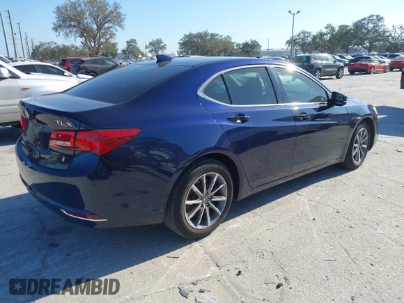 2018 Acura TLX w/Technology Pkg with VIN 19UUB1F59JA003755, listed as a IAAI auction lot 41579263 with 73,161 mi miles. Bid and sale history available at carsss.com. Image 4.